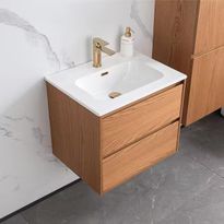 Allaslaatikosto altaalla Bathlife Lättsam, 600mm, tammi, Verkkokaupan poistotuote