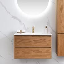Allaslaatikosto altaalla Bathlife Lättsam, 800mm, tammi, Verkkokaupan poistotuote