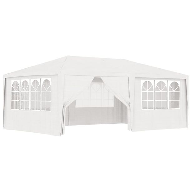 Ammattilaisten juhlateltta sivuseinillä 4x6 m 90 g/m² valkoinen