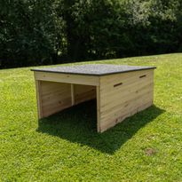 Robottiruohonleikkurin talli AM Robots The Cube Large, puu