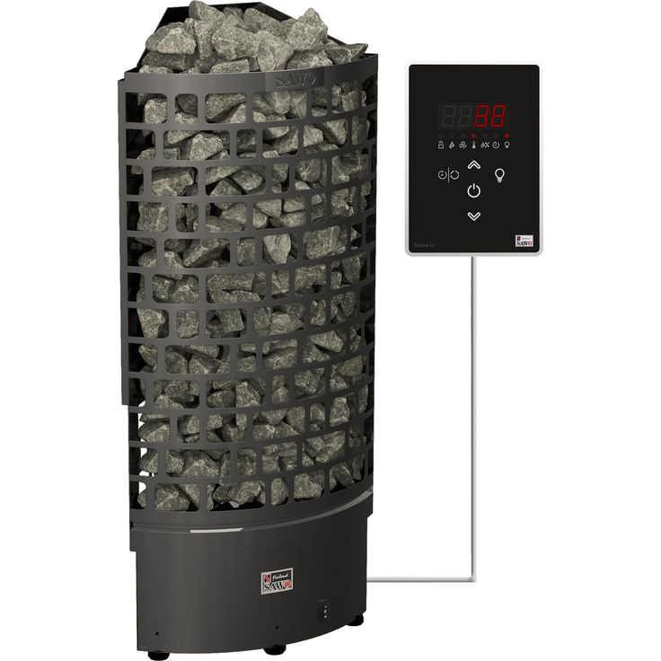 Sähkökiuas SAWO Aries Corner Black Ni2, 9kW, 8-14m³, erillinen ohjaus