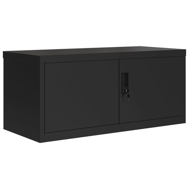 Arkistokaappi musta 90x40x40 cm teräs (39718)