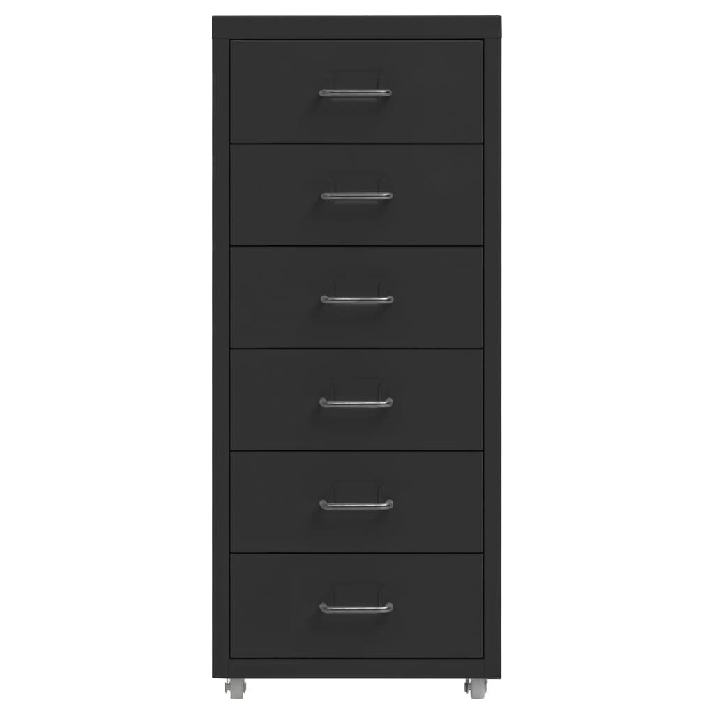 Arkistokaappi siirrettävä musta 28x41x69 cm metalli (35918)