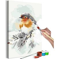 DIY-taulu Artgeist Bird on the Christmas Tree, 60x40cm, valkoinen
