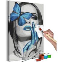 DIY-taulu Artgeist Blue Butterfly, 60x40cm, harmaa