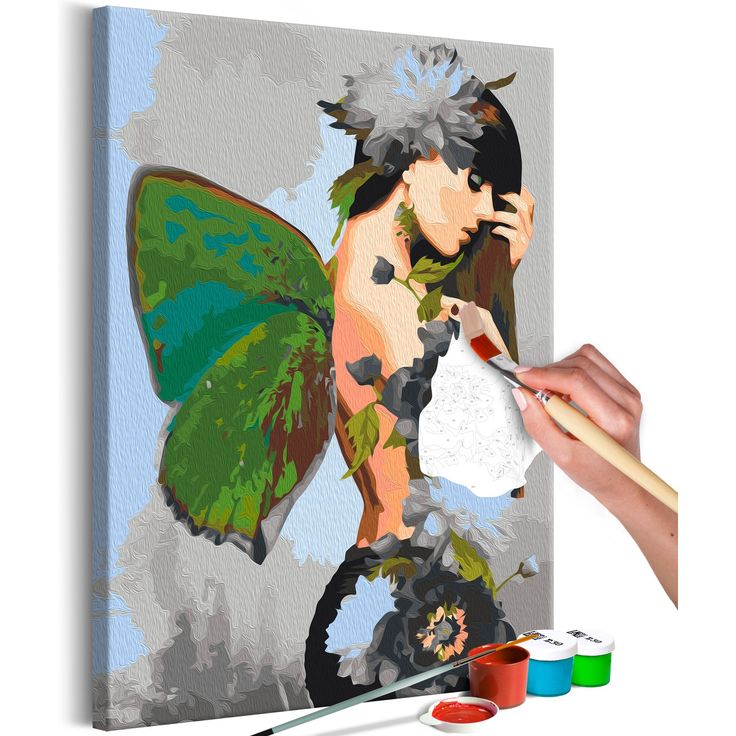 DIY kangas maalaus - Butterfly Woman