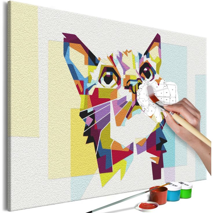 DIY kangas maalaus - Cat and Figures