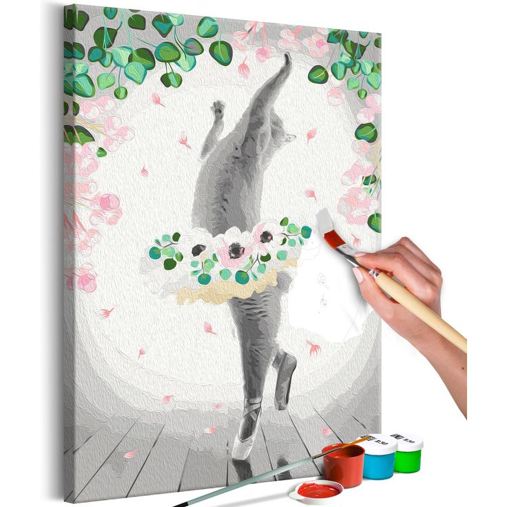 DIY kangas maalaus - Cat Ballerina
