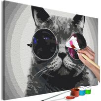 DIY-taulu Artgeist Cat With Glasses, 40x60cm, harmaa