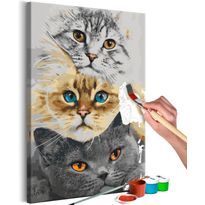 DIY-taulu Artgeist Cat&#039;s Trio, 60x40cm, harmaa