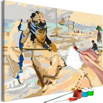 DIY-taulu Artgeist Claude Monet: Camille on the Beach at Trouville, 40x60cm, beige