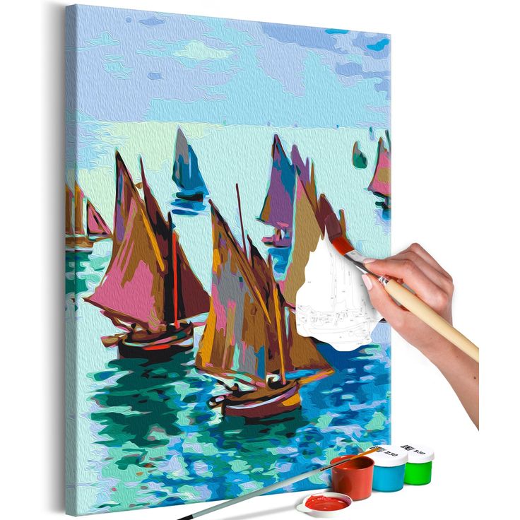 DIY kangas maalaus - Claude Monet: Fishing Boats
