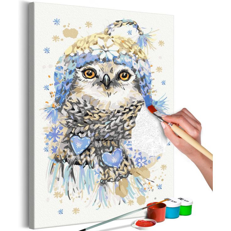 DIY kangas maalaus - Cold Owl