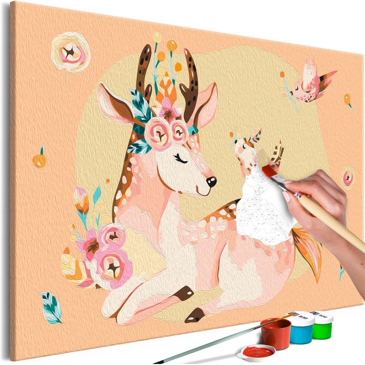 DIY kangas maalaus - Doe