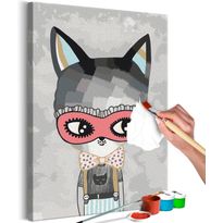 DIY-taulu Artgeist Elegant Kitty, 60x40cm, harmaa