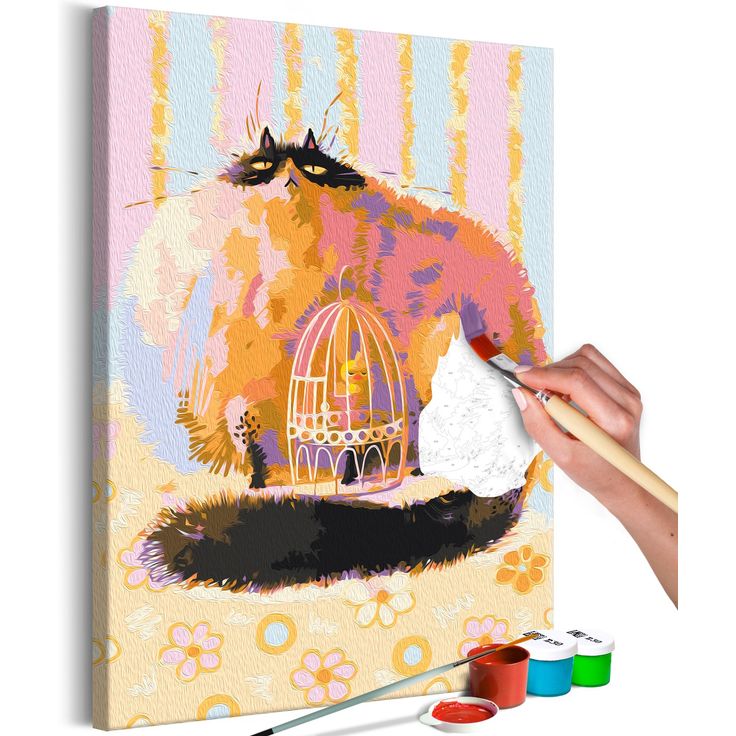 DIY kangas maalaus - Fat Cat