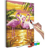 DIY-taulu Artgeist Flamingo Family, 60x40cm, vaaleanpunainen