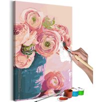 DIY-taulu Artgeist Flowers in Blue Vase, 60x40cm, vaaleanpunainen