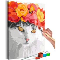 DIY-taulu Artgeist Flowery Cat, 60x40cm, monivärinen