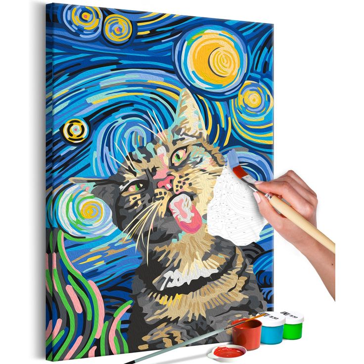 DIY kangas maalaus - Freaky Cat
