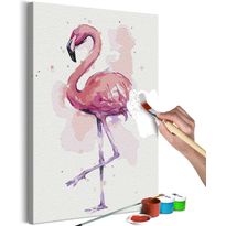 DIY-taulu Artgeist Friendly Flamingo, 60x40cm, valkoinen