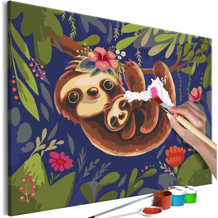 DIY kangas maalaus - Friendly Sloths