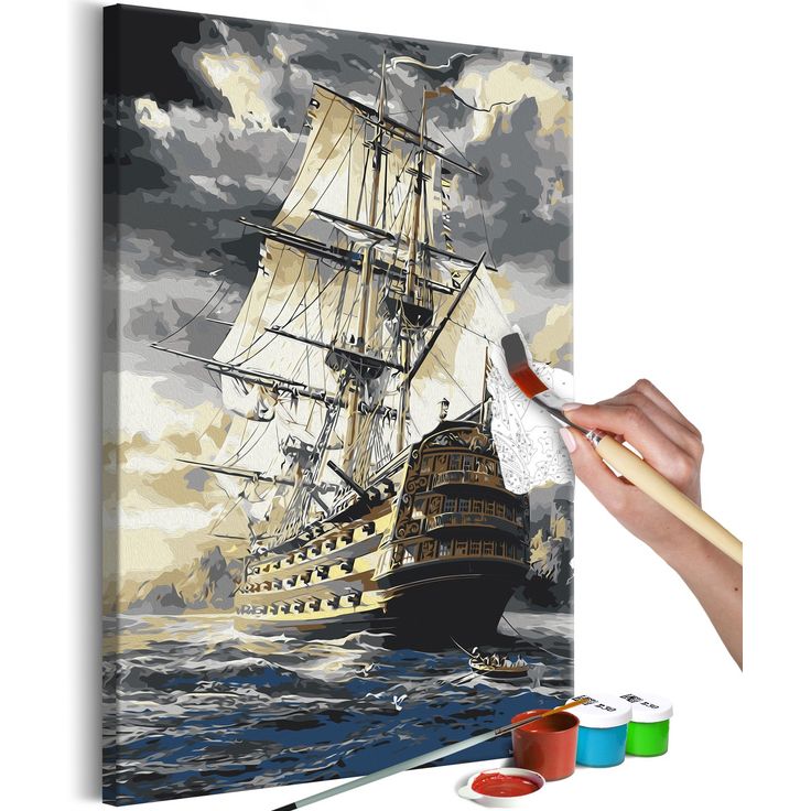 DIY kangas maalaus - Frigate