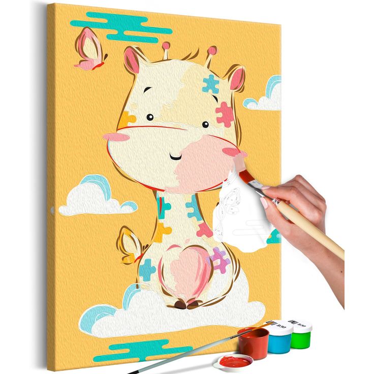 DIY kangas maalaus - Funny Giraffe