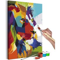 DIY-taulu Artgeist Geometric Lion, 60x40cm, monivärinen