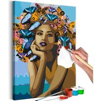 DIY-taulu Artgeist Girl and Butterflies, 60x40cm, vihreä