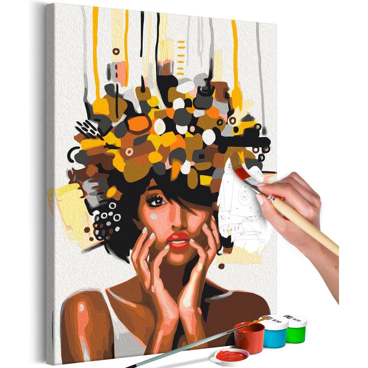 DIY kangas maalaus - Golden Head