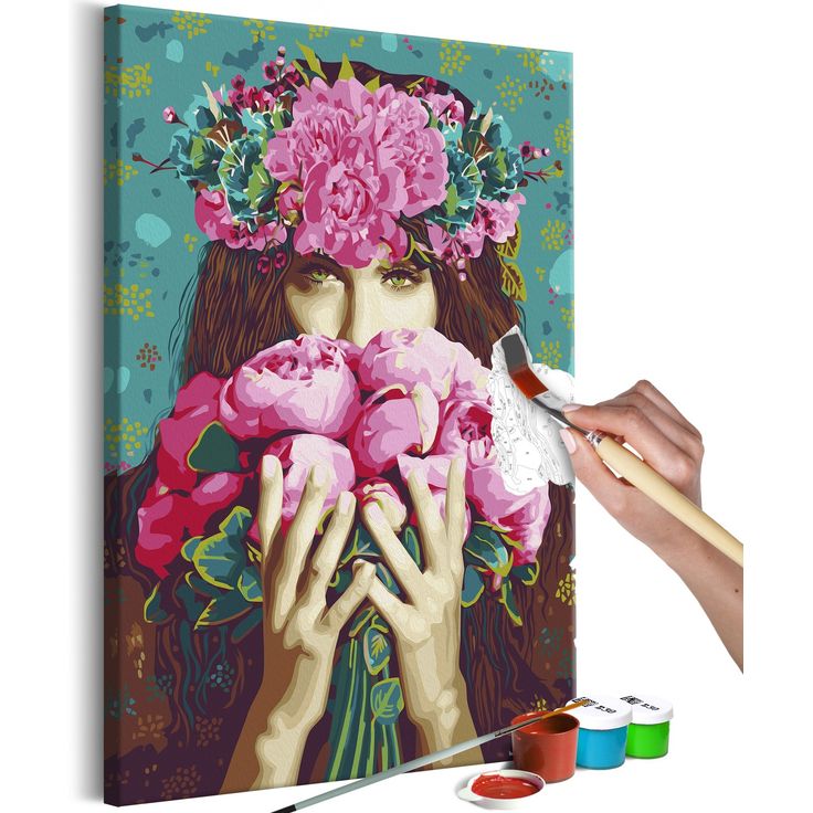 DIY kangas maalaus - Green-Eyed Woman