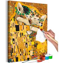 DIY-taulu Artgeist Kissing Cats, 60x40cm, keltainen