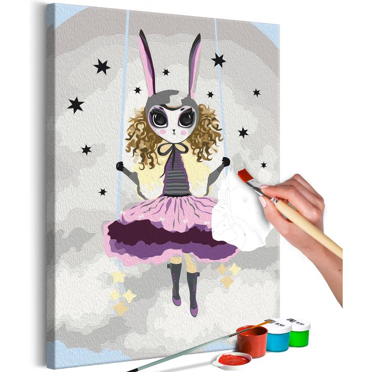 DIY kangas maalaus - Lady Bunny