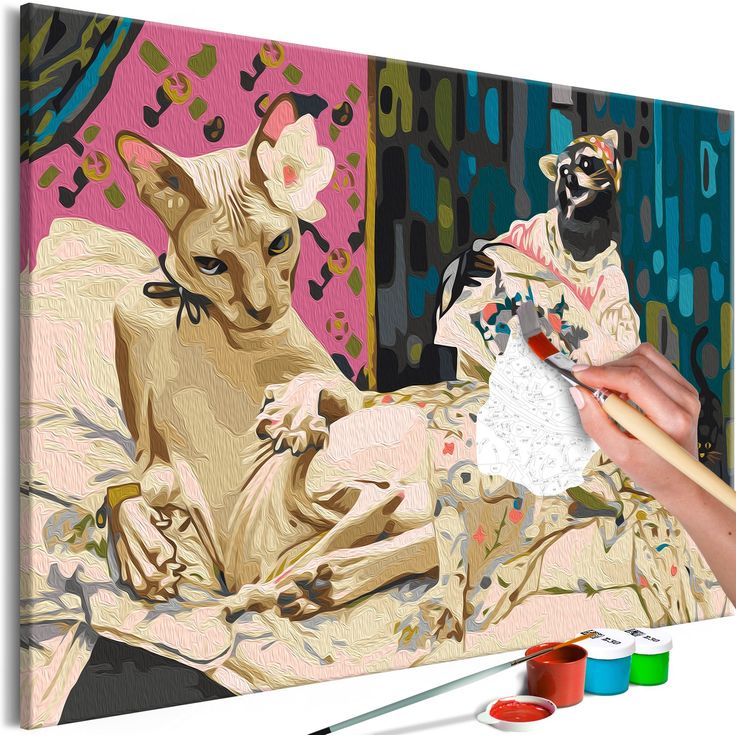 DIY kangas maalaus - Lady Cat