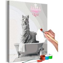 DIY-taulu Artgeist Lama in the Bathtub, 60x40cm, harmaa
