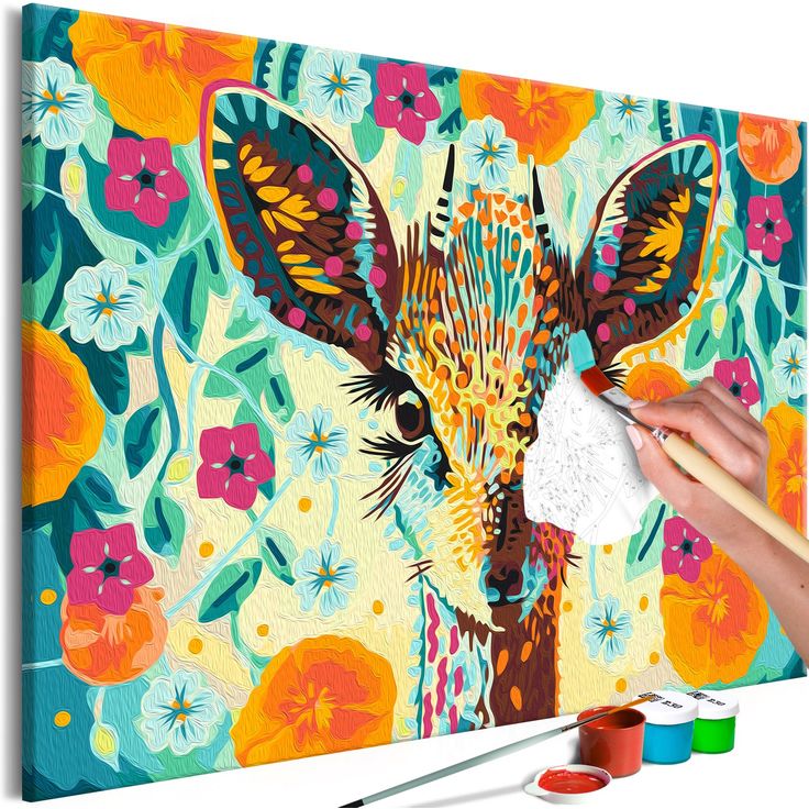 DIY kangas maalaus - Little Doe