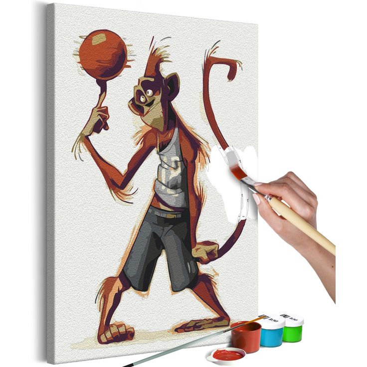 DIY kangas maalaus - Monkey Basketball Player