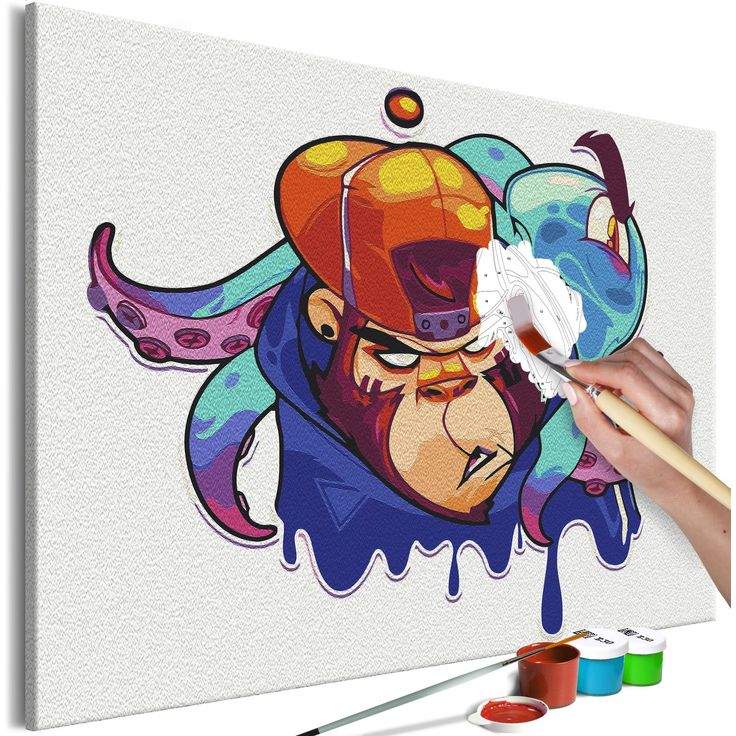 DIY kangas maalaus - Monkey Graffiti