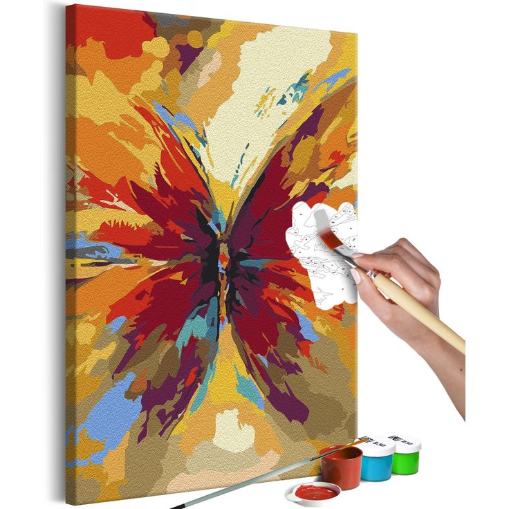 DIY kangas maalaus - Multicolored Butterfly