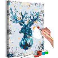 DIY-taulu Artgeist Nightly Deer, 60x40cm, valkoinen