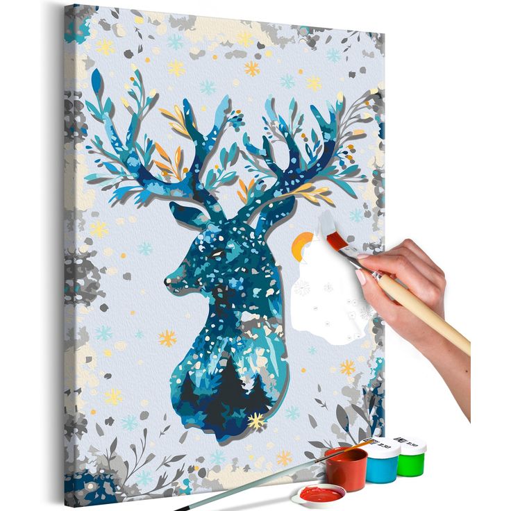 DIY kangas maalaus - Nightly Deer