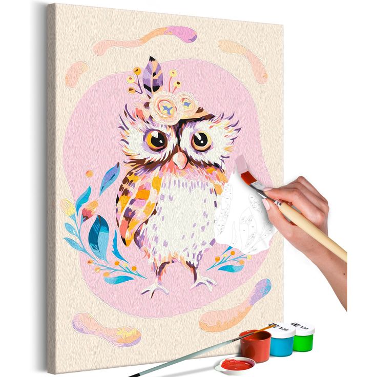 DIY kangas maalaus - Owl Chic