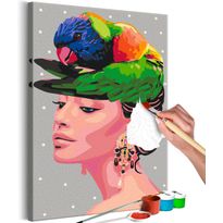 DIY-taulu Artgeist Parrot on the Head, 60x40cm, vaaleanpunainen