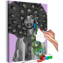 DIY-taulu Artgeist Peacock Woman, 60x40cm, vihreä