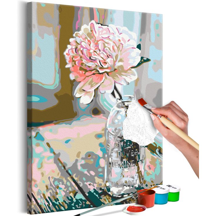 DIY kangas maalaus - Peony by the Window
