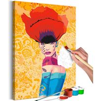 DIY-taulu Artgeist Poppy Lady, 60x40cm, keltainen