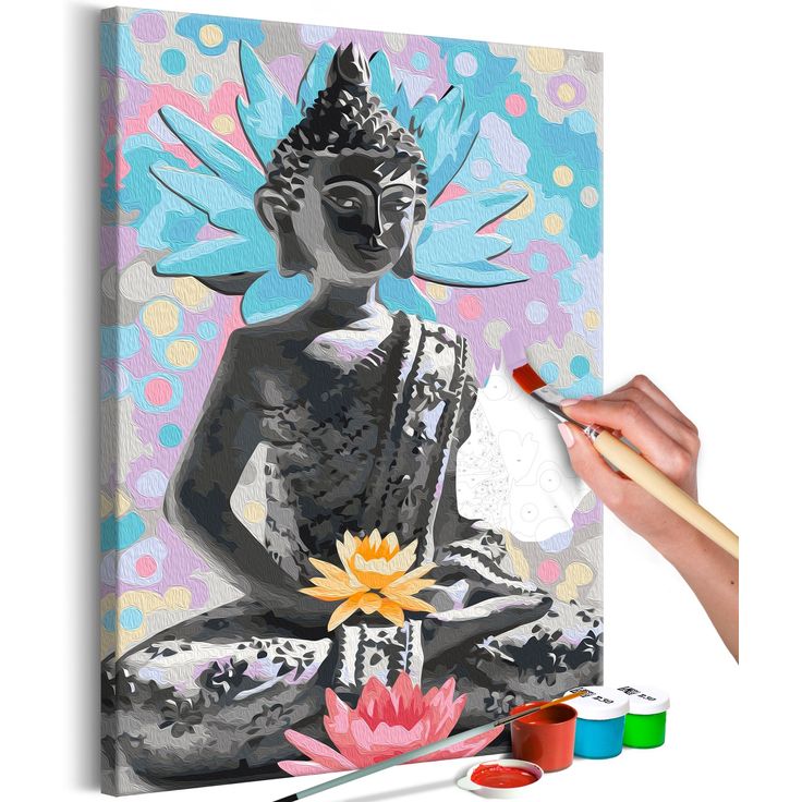 DIY kangas maalaus - Rainbow Buddha