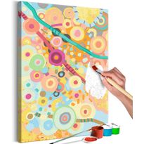 DIY-taulu Artgeist Rainbow Circles, 60x40cm, beige