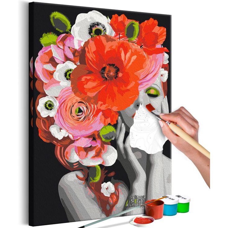 DIY kangas maalaus - Redhead Lady